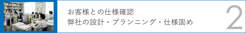 お客様との仕様確認、弊社の設計・プランニング・仕様固め